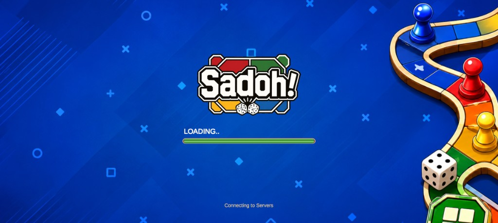 Sadoh! splash screen with logo and board art